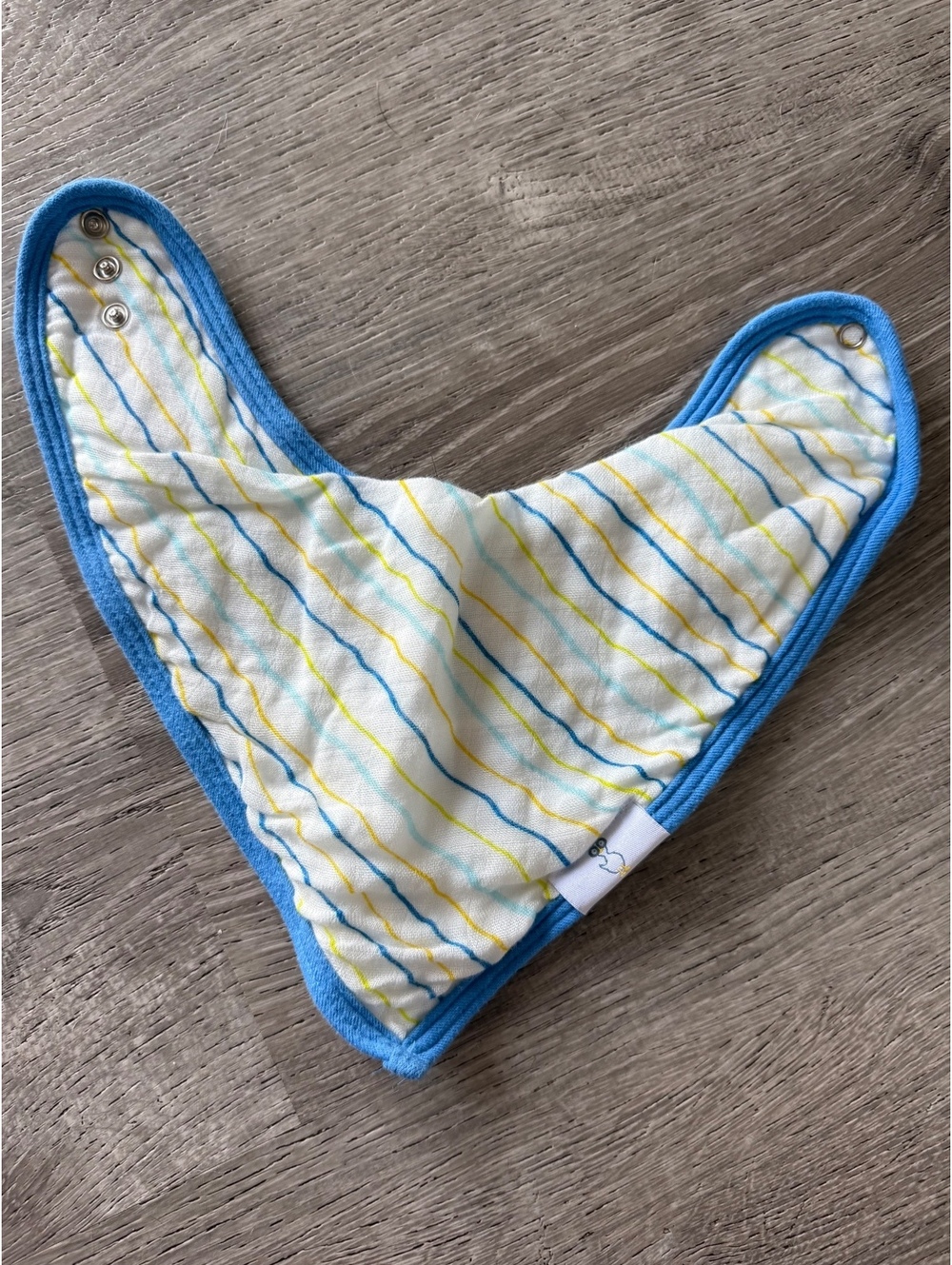 Baby Bandana Drool Bib in Blue with Stripes